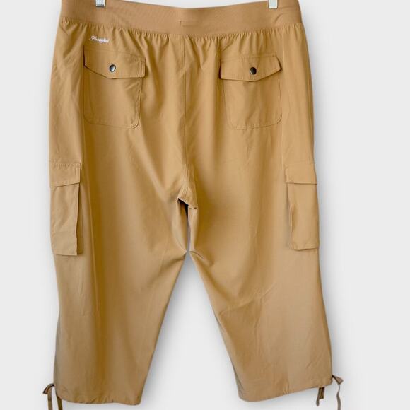 Soothfeel Capri Cargo High Waist Hiking Pants Travel Lightweight Size XXL Khaki - Picture 3 of 16